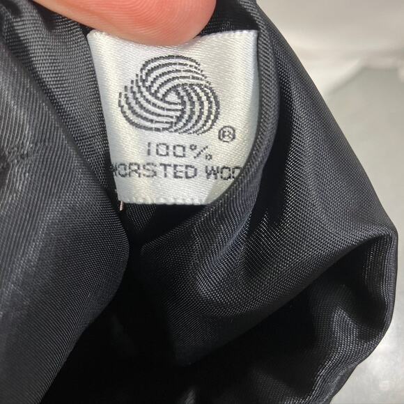 Vintage 80's Evan Picone Worsted Wool Black SIngle Button Blazer Womens 10/12 - Picture 12 of 15